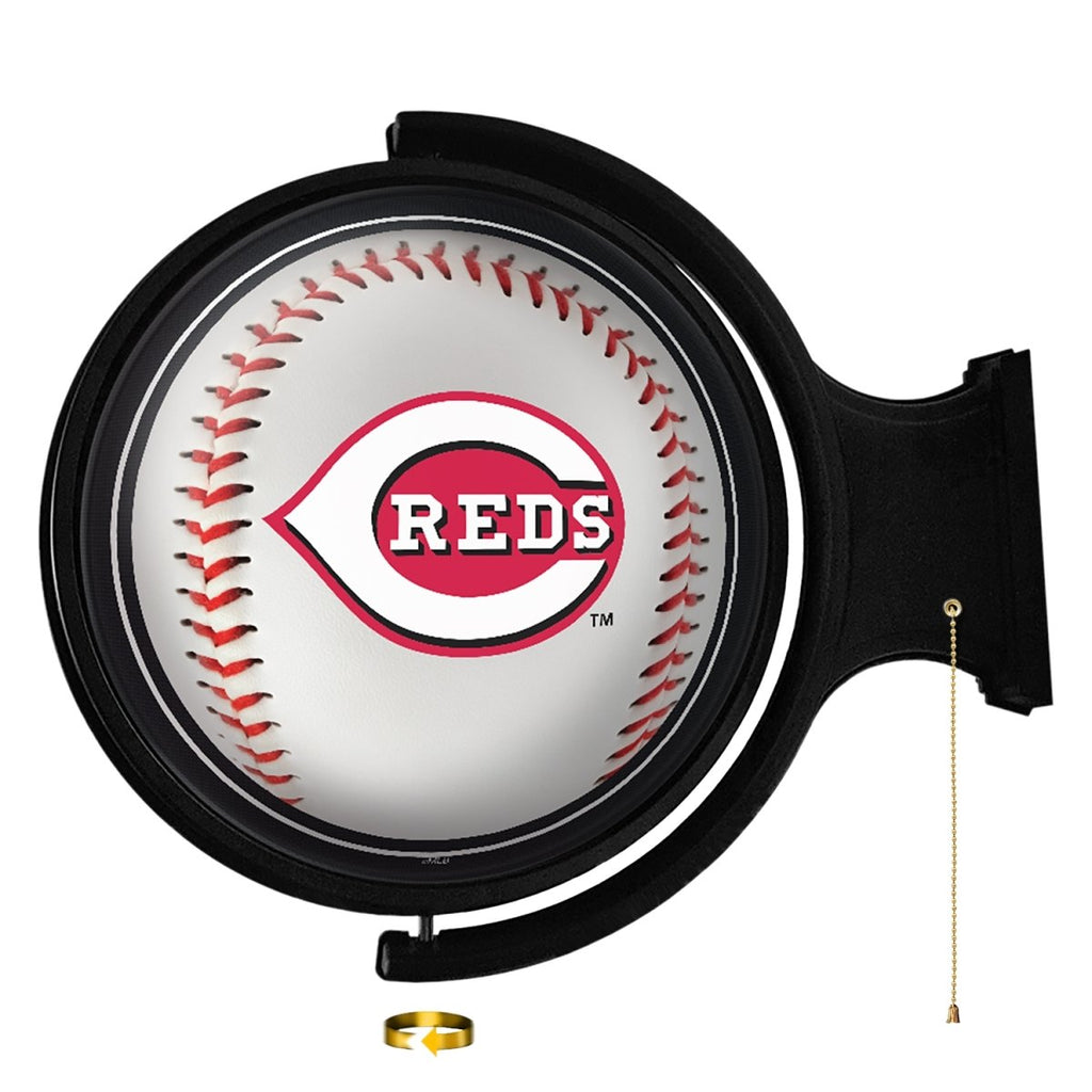 Cincinnati Reds: Baseball - Original Round Rotating Lighted Wall Sign - The Fan-Brand