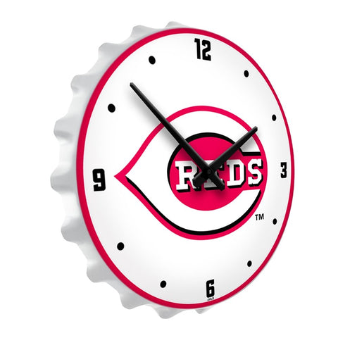 Cincinnati Reds: Logo - Bottle Cap Lighted Wall Clock - The Fan-Brand