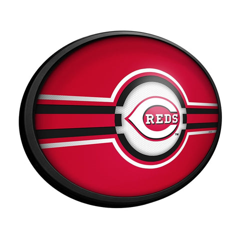 Cincinnati Reds: Oval Slimline Lighted Wall Sign - The Fan-Brand