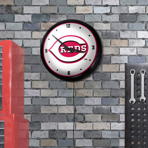 Cincinnati Reds: Retro Lighted Wall Clock - The Fan-Brand