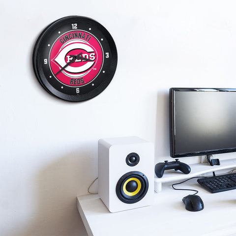 Cincinnati Reds: Ribbed Frame Wall Clock - The Fan-Brand