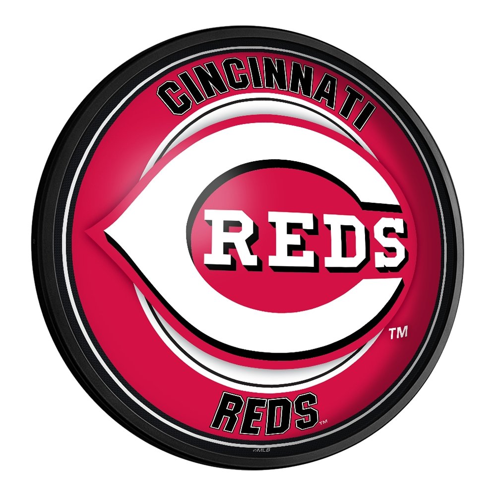Cincinnati Reds: Round Slimline Lighted Wall Sign - The Fan-Brand