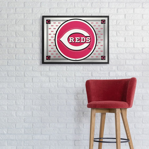 Cincinnati Reds: Team Spirit - Framed Mirrored Wall Sign - The Fan-Brand