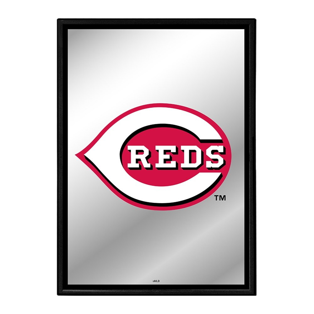 Cincinnati Reds: Vertical Framed Mirrored Wall Sign - The Fan-Brand