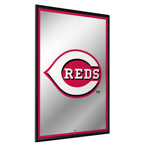 Cincinnati Reds: Vertical Framed Mirrored Wall Sign - The Fan-Brand