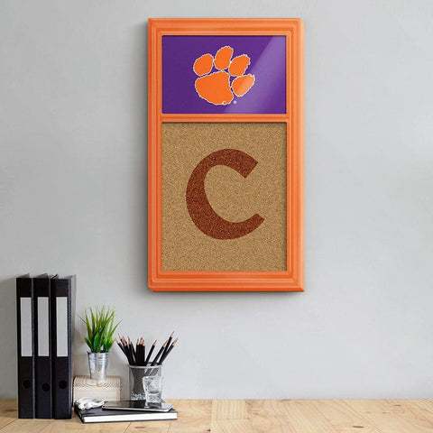 Clemson Tigers: Dual Logo - Cork Note Board - The Fan-Brand