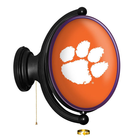 Clemson Tigers: Original Oval Rotating Lighted Wall Sign - The Fan-Brand
