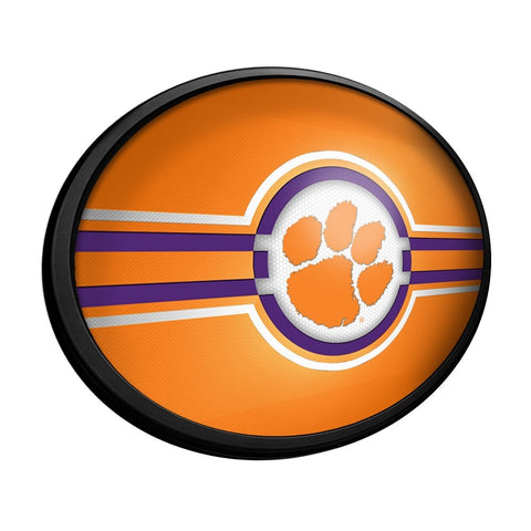 Clemson Tigers: Oval Slimline Lighted Wall Sign - The Fan-Brand