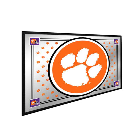 Clemson Tigers: Paw Print, Team Spirit - Framed Mirrored Wall Sign - The Fan-Brand