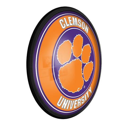 Clemson Tigers: Round Slimline Lighted Wall Sign - The Fan-Brand