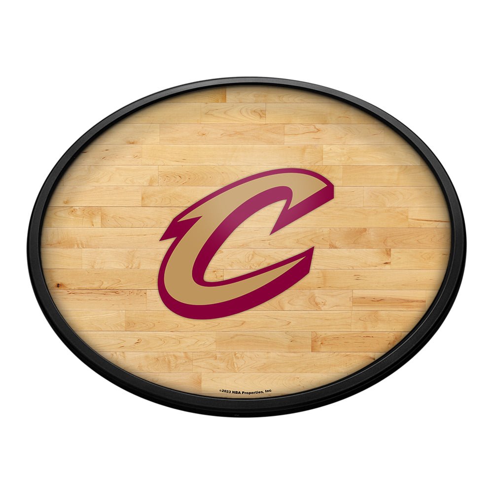 Cleveland Cavaliers: Hardwood - Oval Slimline Lighted Wall Sign - The Fan-Brand