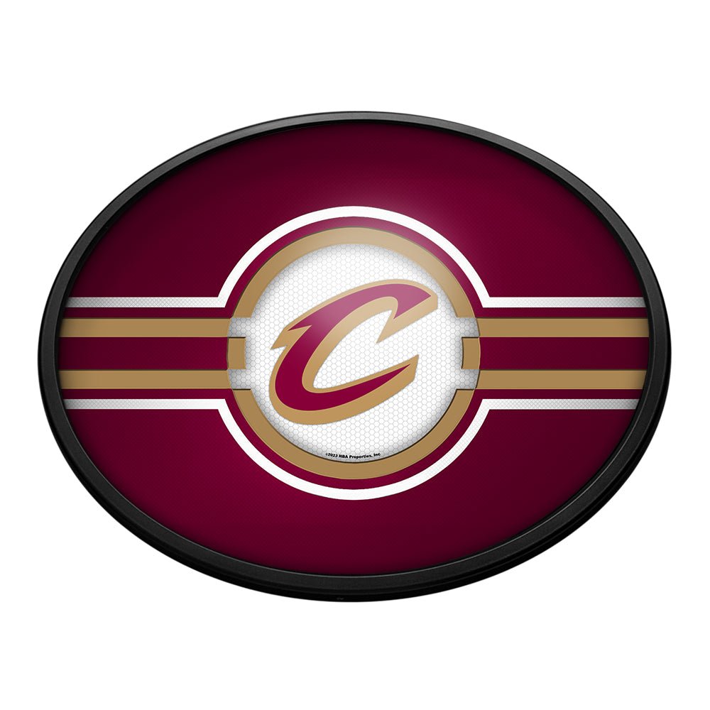 Cleveland Cavaliers: Oval Slimline Lighted Wall Sign - The Fan-Brand