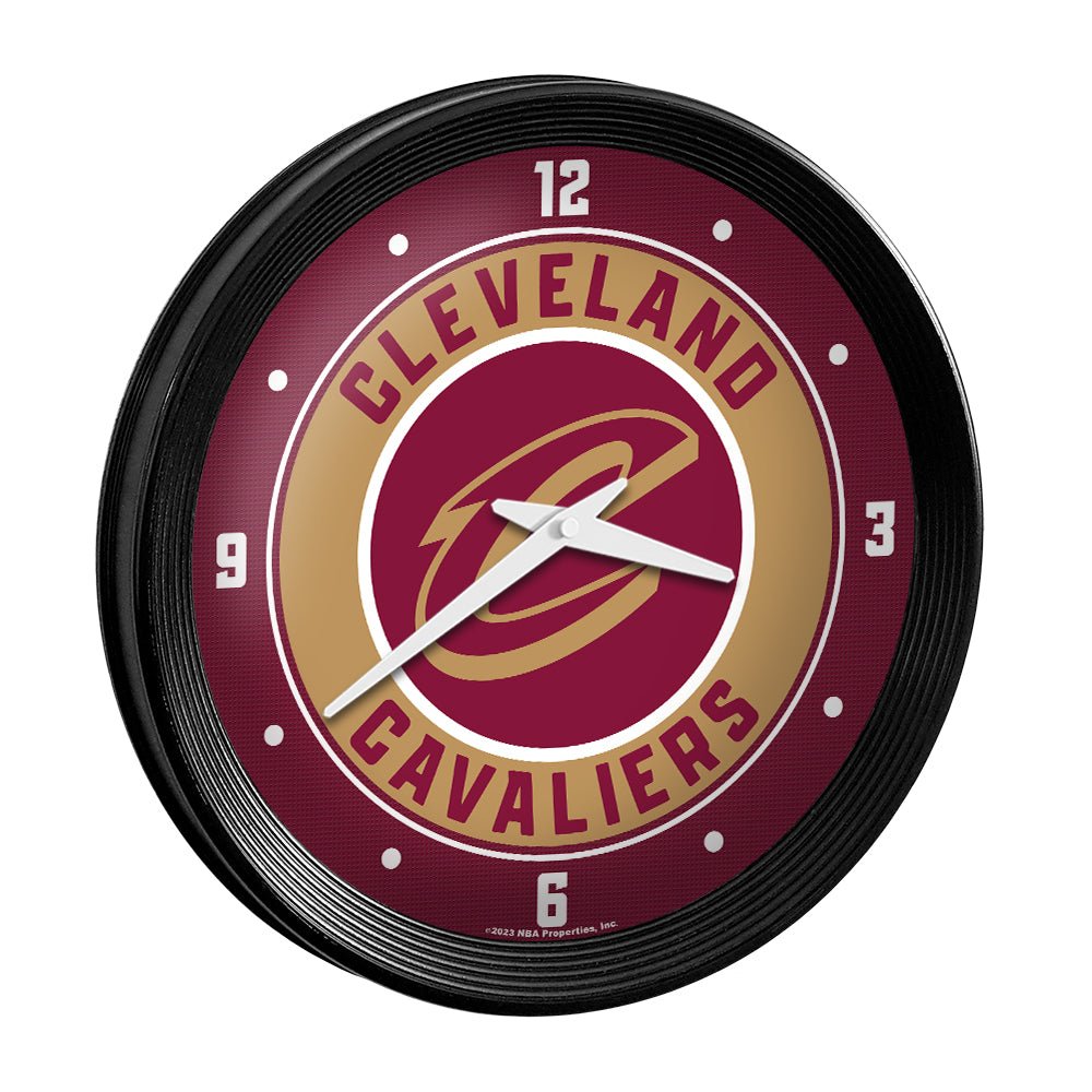 Cleveland Cavaliers: Ribbed Frame Wall Clock - The Fan-Brand