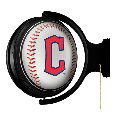 Cleveland Guardians: Baseball - Original Round Rotating Lighted Wall Sign - The Fan-Brand
