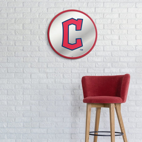 Cleveland Guardians: C Logo - Modern Disc Mirrored Wall Sign - The Fan-Brand