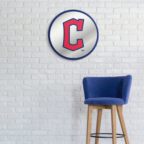 Cleveland Guardians: C Logo - Modern Disc Mirrored Wall Sign - The Fan-Brand