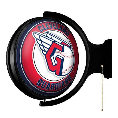 Cleveland Guardians: Original Round Rotating Lighted Wall Sign - The Fan-Brand