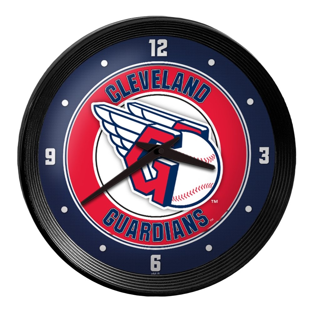 Cleveland Guardians: Ribbed Frame Wall Clock - The Fan-Brand