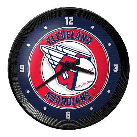 Cleveland Guardians: Ribbed Frame Wall Clock - The Fan-Brand