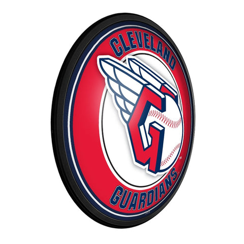 Cleveland Guardians: Round Slimline Lighted Wall Sign - The Fan-Brand