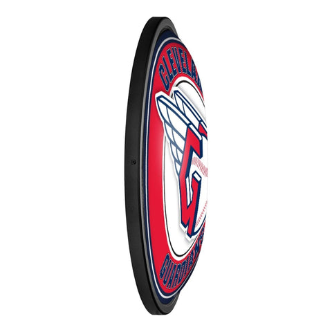Cleveland Guardians: Round Slimline Lighted Wall Sign - The Fan-Brand