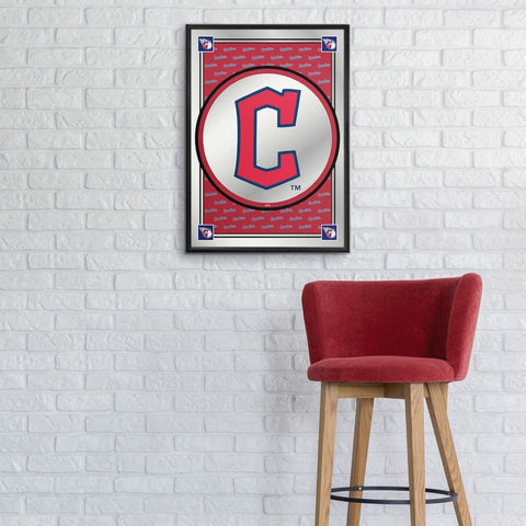 Cleveland Guardians: Vertical Team Spirit - Framed Mirrored Wall Sign - The Fan-Brand