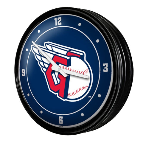 Cleveland Guardians: Wordmark - Retro Lighted Wall Clock - The Fan-Brand