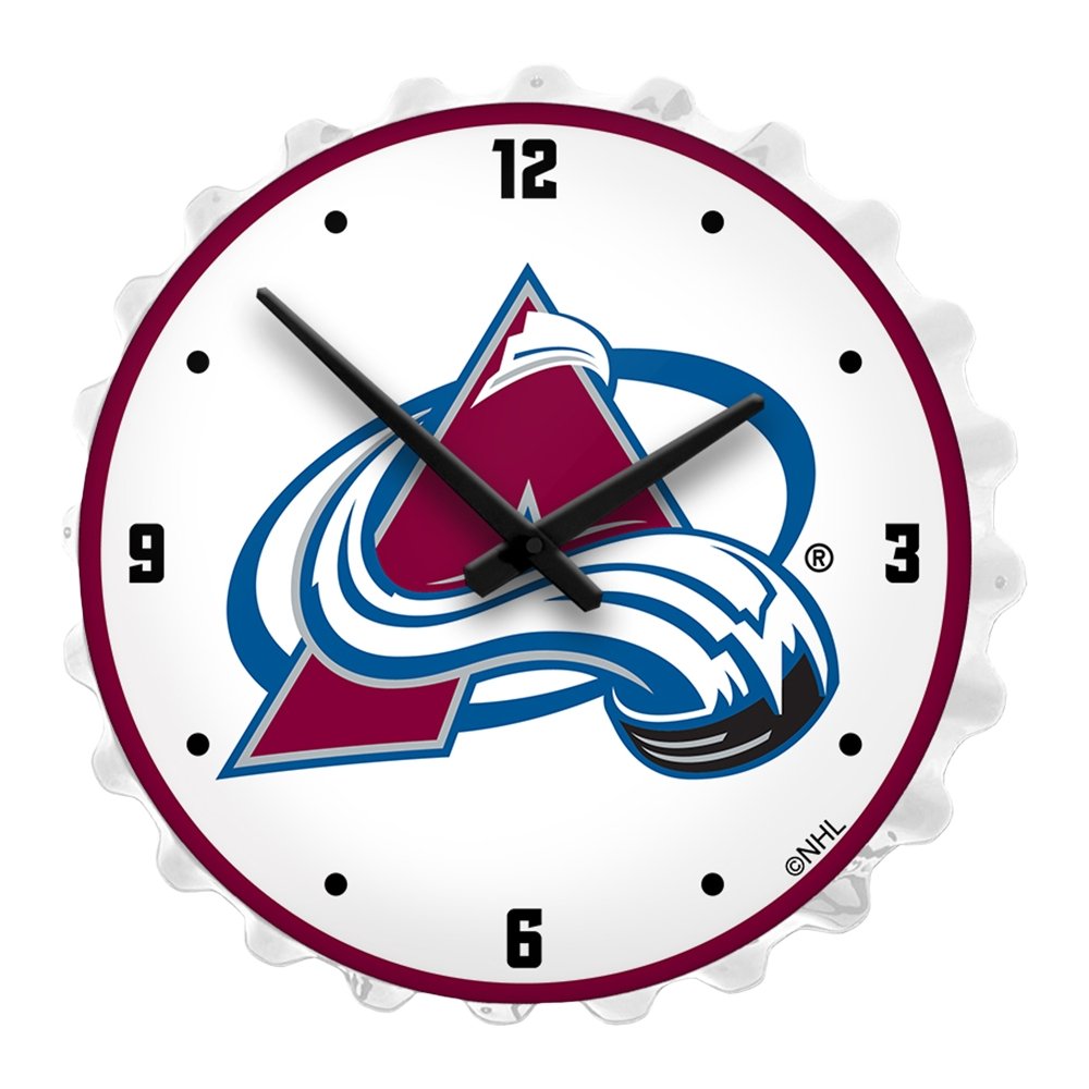 Colorado Avalanche: Bottle Cap Lighted Wall Clock - The Fan-Brand