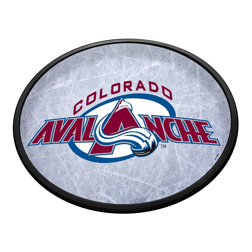Colorado Avalanche: Ice Rink - Oval Slimline Lighted Wall Sign - The Fan-Brand