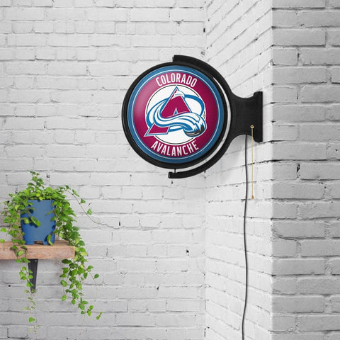 Colorado Avalanche: Original Round Rotating Lighted Wall Sign - The Fan-Brand