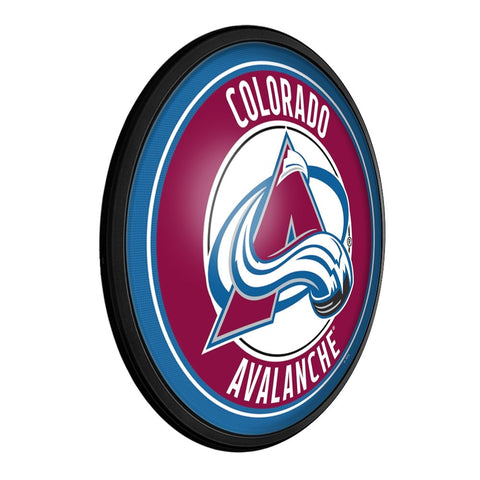 Colorado Avalanche: Round Slimline Lighted Wall Sign - The Fan-Brand