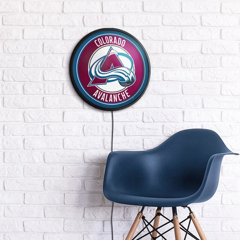 Colorado Avalanche: Round Slimline Lighted Wall Sign - The Fan-Brand