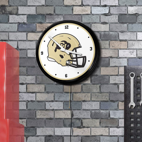 Colorado Buffaloes: Helmet - Retro Lighted Wall Clock - The Fan-Brand