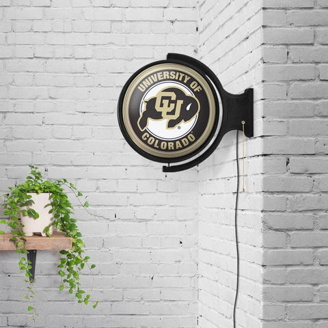 Colorado Buffaloes: Original Round Rotating Lighted Wall Sign - The Fan-Brand
