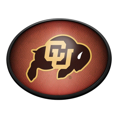 Colorado Buffaloes: Pigskin - Oval Slimline Lighted Wall Sign - The Fan-Brand