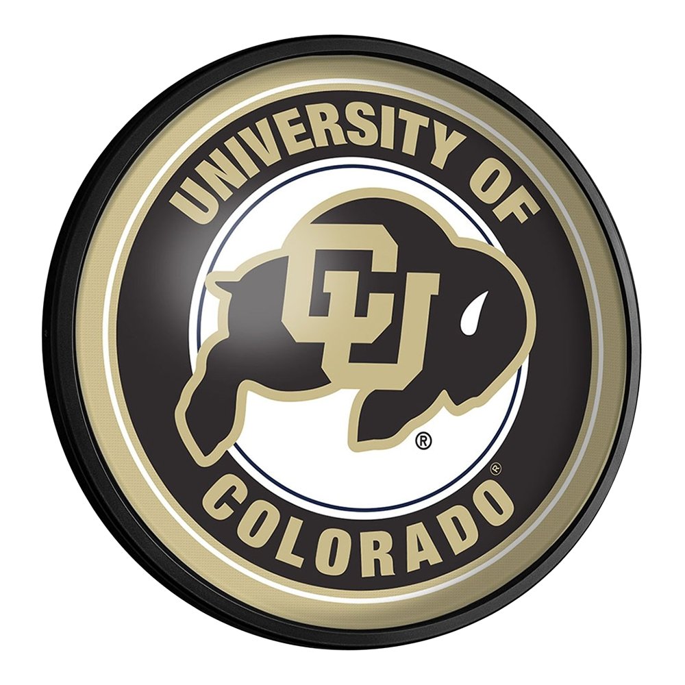 Colorado Buffaloes: Round Slimline Lighted Wall Sign - The Fan-Brand