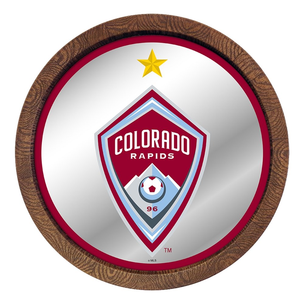 Colorado Rapids: Barrel Top Framed Mirror Mirrored Wall Sign - The Fan-Brand