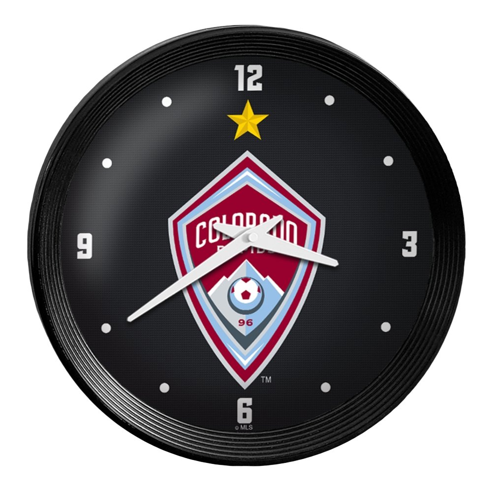 Colorado Rapids: Ribbed Frame Wall Clock - The Fan-Brand
