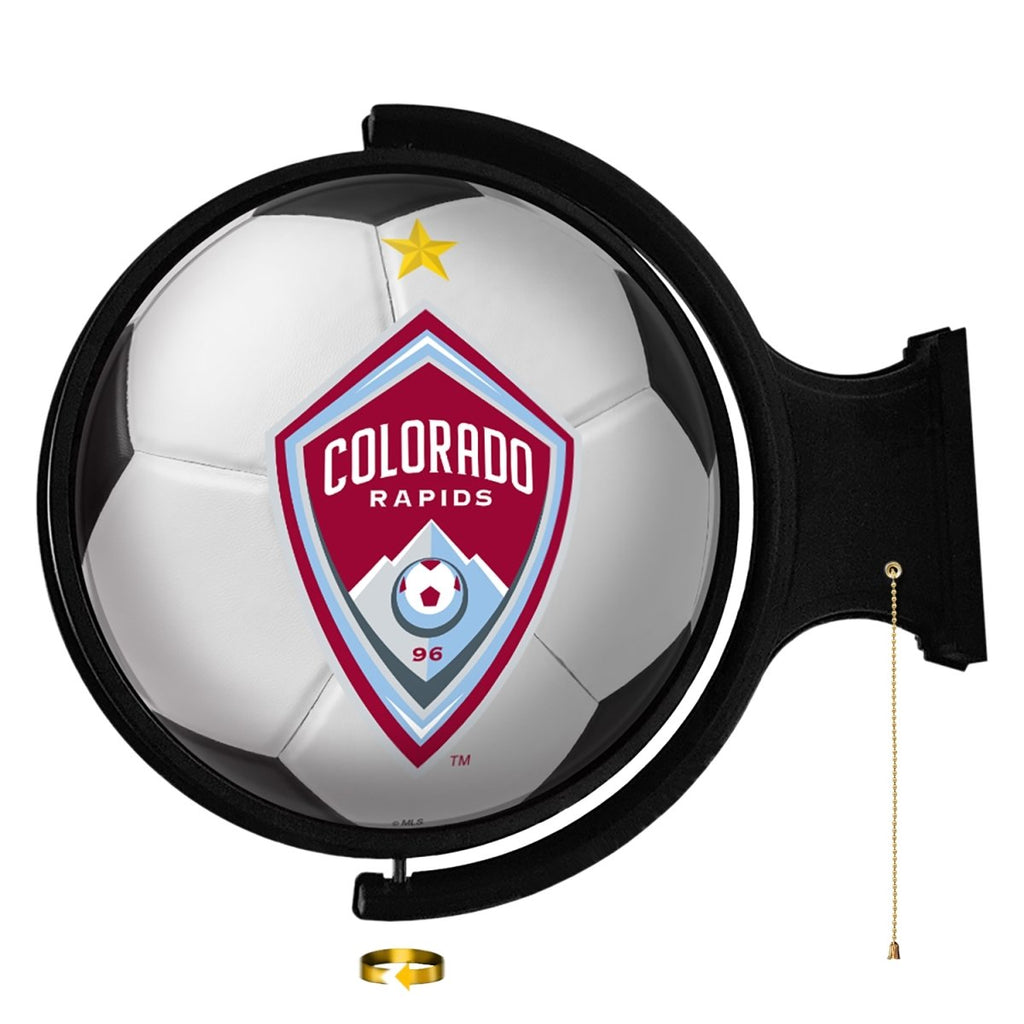 Colorado Rapids: Soccer Ball - Original Round Rotating Lighted Wall Sign - The Fan-Brand