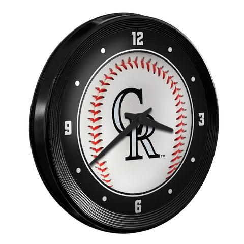 Colorado Rockies: Baseball - Ribbed Frame Wall Clock - The Fan-Brand