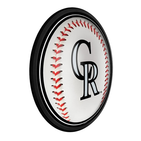 Colorado Rockies: Baseball - Round Slimline Lighted Wall Sign - The Fan-Brand