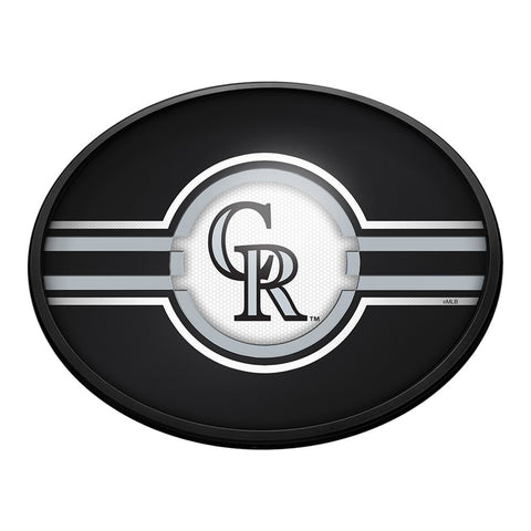 Colorado Rockies: Oval Slimline Lighted Wall Sign - The Fan-Brand