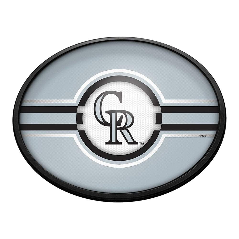 Colorado Rockies: Oval Slimline Lighted Wall Sign - The Fan-Brand