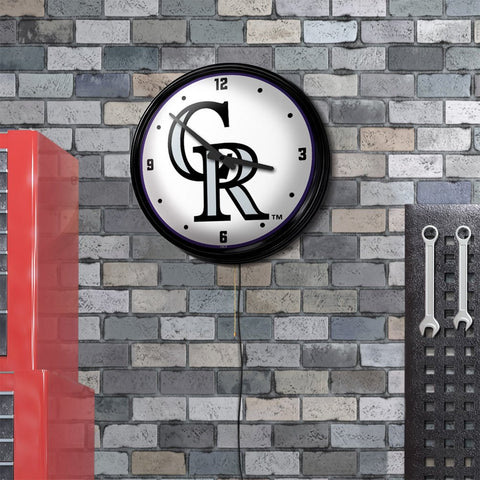 Colorado Rockies: Retro Lighted Wall Clock - The Fan-Brand