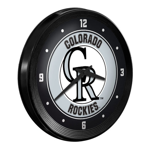 Colorado Rockies: Ribbed Frame Wall Clock - The Fan-Brand