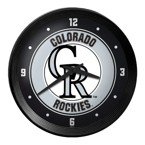Colorado Rockies: Ribbed Frame Wall Clock - The Fan-Brand