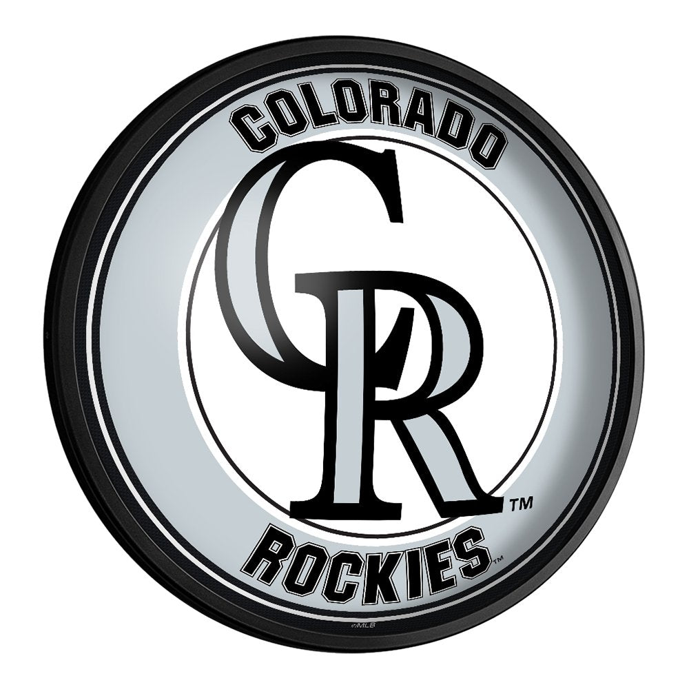 Colorado Rockies: Round Slimline Lighted Wall Sign - The Fan-Brand
