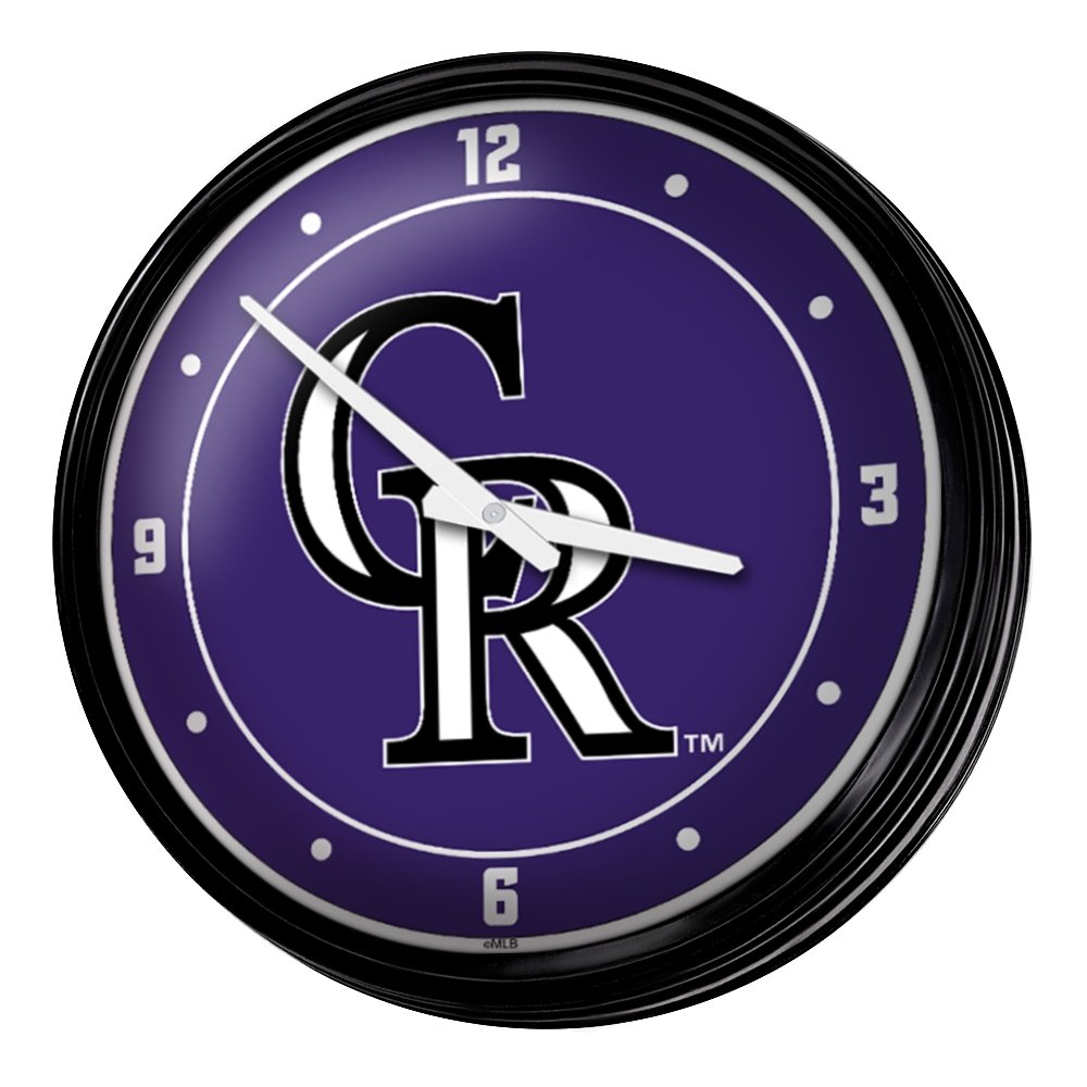 Colorado Rockies: Wordmark - Retro Lighted Wall Clock - The Fan-Brand