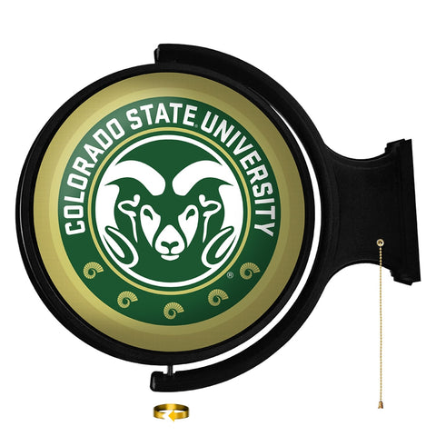 Colorado State Rams: Gold - Original Round Rotating Lighted Wall Sign - The Fan-Brand