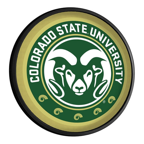 Colorado State Rams: Gold - Round Slimline Lighted Wall Sign - The Fan-Brand